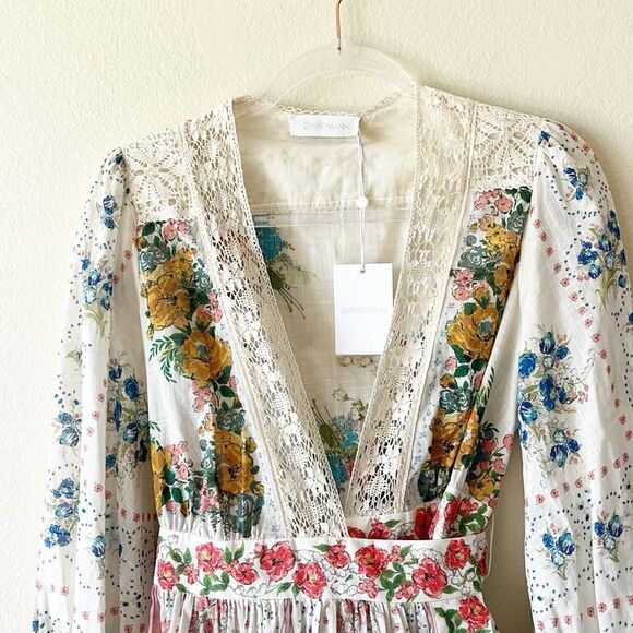 Zimmermann Clover Patched Wrap Mini Dress - Picture 3 of 16